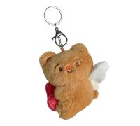 Ldabrye Llavero multiusos con colgante de oso bordado resistente para accesorios de moda de uso diario para niñas, marrón, Talla única