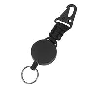 Ldabrye Llavero retráctil antirrobo, clip de mosquetón resistente con cordón de alambre de acero de 25.6 pulgadas, llavero retráctil para exteriores, cable de alambre de acero