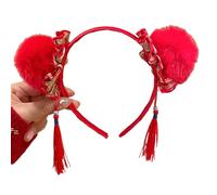 [Ldabrye] Lujosos aros de pelo punzón y ropa diaria festival diadema con flecos zodiacales para fiesta de disfraces año nuevo chino 2025