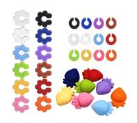 Ldabrye Marcadores de vidrio de silicona, accesorios para bebidas, textura, perfectos para identificación de bebidas en funciones sociales, marcadores de copas de vino