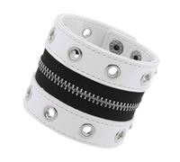 Ldabrye Moderno y ancho ancho unisex con cierres de cremallera vanguardistas y tachuelas de metal de estilo punk, banda ancha para trajes casuales de fiesta, One Size, como se describe