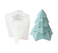 Ldabrye Molde de silicona flexible geométrico para velas de árbol de Navidad, aromatizado, hecho a mano