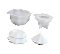 Ldabrye Molde de silicona para árbol de Navidad con tapa, tarro de resina multiusos, para jabón de resina epoxi, chocolate, molde de Navidad