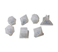 Ldabrye Molde de silicona para resina, 7 formas de fundición de resina, juego estándar, cuadrado redondeado para molde triangular digital