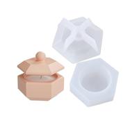 Ldabrye Molde de silicona para resina, moldes hexagonales para joyero, contenedor de almacenamiento, taza de vela de silicona para hacer