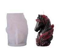 Ldabrye Moldes de silicona con cabeza de caballo para hacer jabón, multiuso, de silicona, fácil de desmoldar