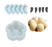 Ldabrye Moldes de silicona con forma de algodón para tartas de cumpleaños y reuniones, moldes creativos para postres y chocolate, moldes de silicona para tartas