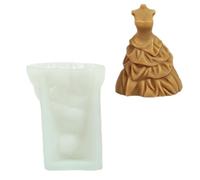 Ldabrye Moldes de silicona con forma de vestido de novia para jabón, decoración de boda, vestido de noche, moldes de silicona para resina epoxi, molde resistente a la temperatura