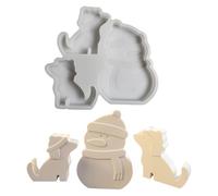 Ldabrye Moldes de silicona de Navidad con forma de perro, moldes de silicona para manualidades, moldes de adorno para hacer a mano