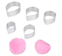 Ldabrye Moldes multiusos de pétalos de peonía/rosas para uso doméstico y profesional, de acero inoxidable, herramienta para hornear, moldes de azúcar