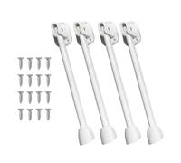Ldabrye Paquete de 4 extensiones plegables de hierro para patas de mesa, base de herradura, para almacenamiento de proyectos de muebles