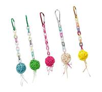 Ldabrye Pelota colorida de juguete para jaula de pájaros, tiras de papel para colgar, para estimulación intelectual y molienda de picos, juguete colorido