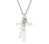 [Ldabrye] Práctico colgante de cruz con artesanía de vidrio resistente y cadena ajustable para un uso diario cómodo