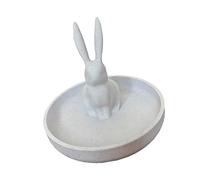 Ldabrye Práctico soporte de accesorios de joyería con forma de conejo, bandeja de almacenamiento adecuada para el hogar y accesorios de viaje, soporte para joyas de conies