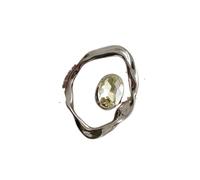 Ldabrye Prácticos anillos de apertura ajustables y simples, anillos de línea exagerada, textura de aleación, adecuados para bodas, fiestas, uso de metal, talla única, como se describe, como se