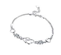 Ldabrye Pulsera ajustable con colgante de corazón a la moda, elegante para parejas jóvenes o amigos cercanos, One Size, Como se describe