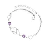 Ldabrye Pulsera ajustable con colgante de corazón a la moda, elegante para parejas jóvenes o amigos cercanos, One Size, Como se describe