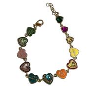 Ldabrye Pulsera Colorida De Corazón De Amor De Brazalete Estilo Y2K para Mujeres Niñas Lindo Color Caramelo Esmalte Gota Aceite Cadena De Muñeca Pulsera De Esmalte Colorido