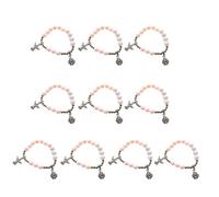 [Ldabrye] Pulsera de oración rosario de cristal de moda con colgante de cadena de cuentas de rosario de símbolo religioso