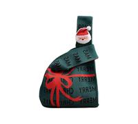Ldabrye Sacos de regalo de tela con estampado de Papá Noel, elegantes y lavables para el hogar, escuela, eventos y reuniones familiares, suministros de fiesta de Navidad