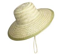 Ldabrye Sombrero de paja para mujer y hombre, protección solar, parte superior plana, transpirable, ala ancha, bambú, tejida, sombreros de playa Panamá, color principal, talla única, color