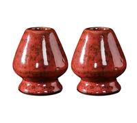 Ldabrye Soporte de cerámica hecho a mano para batidores de té y batidores de té, accesorio de ceremonia de té tradicional, decoración elegante de casa de té, juego de iniciación de ceremonia
