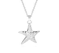Ldabrye Sweet Cool Big-Star Pentagrama Collares pendientes Collar de estrella de mar Cadena de clavícula para hombres Mujeres Pareja Joyería Regalo Joyería junto mar Collar de verano