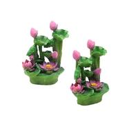 Ldabrye Tanques de peces de lotos artificiales de simulación de paisaje, planta grande, pecera, paisajismo, peceras