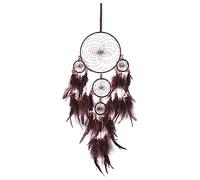 Ldabrye Vintage Five-Ring Feather Dream Catcher Hand-Made Feather Pendant for Home Bedroom Room Decoration Car Pendant Ornaments Dream Catchers for Boys Room