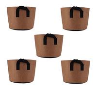 Ldafava 5 Piezas de 3 galones Bolsas de Cultivo de Cultivo no Tejido macetas de jardinería Vegetales Tomate de Tomate recipientes de Cultivo (Color Caqui)
