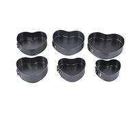 Ldafava 6pcs/set en forma de corazón sartén sin horno para hornear con un molde de pastel de queso con hebilla de primavera