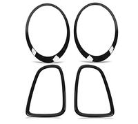 Ldafava Anillos de Ajuste de la Cubierta del Faro y Marco de la luz Trasera, Kit de Rejilla de Faro de 4 Piezas, reemplazo de Faro Negro Brillante para Mini R56 R57 R58 R59 Cooper S JCW