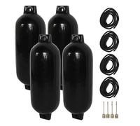 Ldafava Boat Bumper Marine Docking Shield Protection 4 PCS Patrón de Botes Inflable con 2 m Black Corded Canfed Diseño para Yates Vailas de Pescado PVC Negro 15.8 x 38.6in