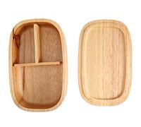 Ldafava Caja de almuerzo de madera no tóxico Eco ecológico Contenedor de almacenamiento de alimentos con divisor extraíble para la oficina de picnic escolar caja de 20x12x5cm