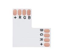Ldafava Conectores de tira LED 4 pin de forma l 10 piezas con clips de conector de 20 piezas para RGB SMD 5050 3528 Fueras de luz LED Instalación fácil Conexión segura para decoración de