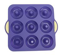 Ldafava Molde de donas de silicona 9 cavidad Premium Non -stick resistente al calor resistente a la dona juego para pastel de horno muffins muffins microondas horno seguro para (Azul real)