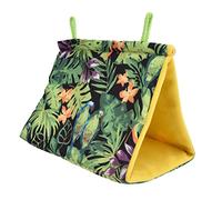 Ldafava Nido de pájaros de Mascotas Hamaca Triangular Suave Sombra Loro cabaña Tapa Jaula Juguete cómoda acogedora pájaro para pájaros pequeñas Lienzo de Espuma Franela 21x16x14cm