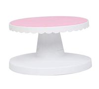 Ldafava Pastel de pastel Tirnable Base giratoria Anti skid Tail Decorating Herramienta de horno de cocina de bricolaje para pasteles de fondant fabricando chocolate rosa 23 cm de diámetro
