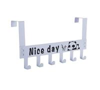 Ldafava Sobre la puerta ganchos de servicio de servicio pesado ganchos de colgador de metal resistente para sombreros de capas bolsos de dormitorio de baño 36x17.8cm 1 paquete (Blanco)