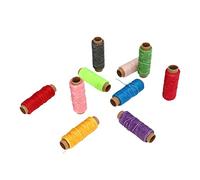 LDAUYZLING 10 Piezas Cordón de Hilo Encerado 50 m 150D 10 Colores Hilo de Cera de Coser Compacto portátil para Coser a Mano Encuadernación de Libros de Cuero