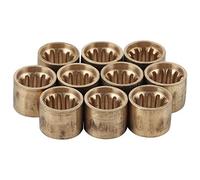 LDAUYZLING 10 Uds taco de billar punta de latón Snooker virolas de cobre para piscina accesorios de herramientas de reparación (9,5 MM [con dientes])