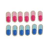 LDAUYZLING 12 parches bordados de dibujos animados con forma linda, parches fáciles de planchar para ropa DIY, bolsas, zapatos, camisas, calcetines