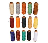 LDAUYZLING 15 hilos encerados, 15 colores, 50 metros de longitud, bricolaje, hilo de coser recubierto de cera de cuero para manualidades