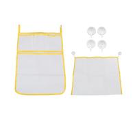 LDAUYZLING 2 uds Organizador de Juguetes de baño de Malla, Soporte para Juguetes para bañera Colgante para baño, Bolsa de Red de Almacenamiento con Gancho de Ventosa (Amarilla)