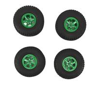 LDAUYZLING 4PCS RC Car Tires 1.9 Inch Aluminum Alloy Rubber Strong Cushioning Wear Resistance for SCX10 RBX10 1/10 Crawler (Verde)