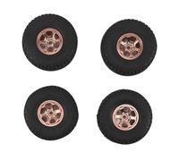 LDAUYZLING 4PCS RC Car Tires 1.9 Inch Aluminum Alloy Rubber Strong Cushioning Wear Resistance for SCX10 RBX10 1/10 Crawler (Plata)
