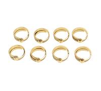 LDAUYZLING 8 piezas de anillo de ganchillo para tejer, diseño abierto, aleación, hilo ajustable, guía dorada, soporte para dedo para bricolaje