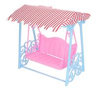 LDAUYZLING Columpio para casa de muñecas de Juguete con Soporte Azul Miniatura de plástico portátil Exquisito Mini Columpio para casa de muñecas