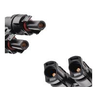 LDAUYZLING Conector solar en T para conexión en paralelo entre paneles solares de 4 vías, IP67, cable de panel solar, conector macho hembra, 14AWG-10AWG
