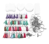 LDAUYZLING DIY Keychain Set Special Shape Acrylic Blanks Hand-Made Key Chain Pendants Making Accessories